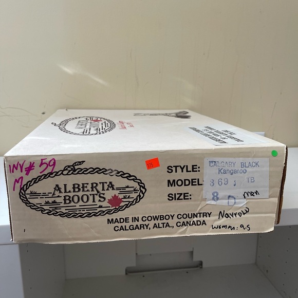 NWT Alberta Boot Company Black Cowboy exotic Leather Western Boots Men Size 8 US - Picture 7 of 8